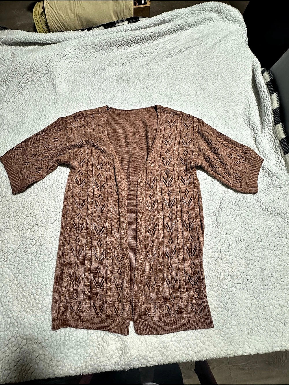Mossimo Open Front Knit Cardigan Brown Size Small